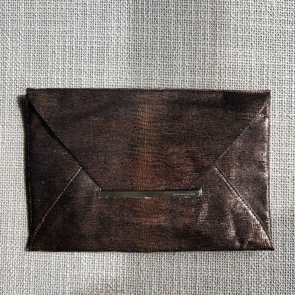 Bronze and Black Envelope Clutch - Picture 1 of 6